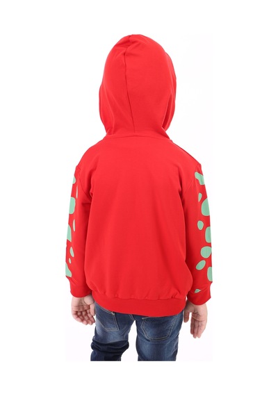 Toontoy Erkek Çocuk Baskılı Hırka Kırmızı