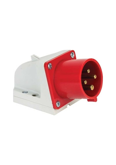 Mete Enerji 406311v 4x32a Ip44 Duvar Fişi -eğik Gövdeli -vidalı Bağlantı 380-415 V