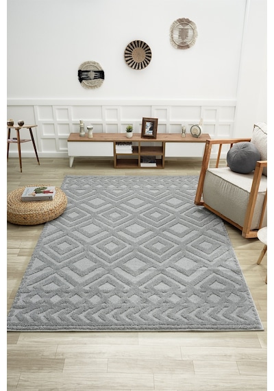Mariesse Home Elit Bukleli Yumuşak Peluş Post Shaggy Çocuk Odası Oturma Odası Salon Mutfak Halısı Gri
