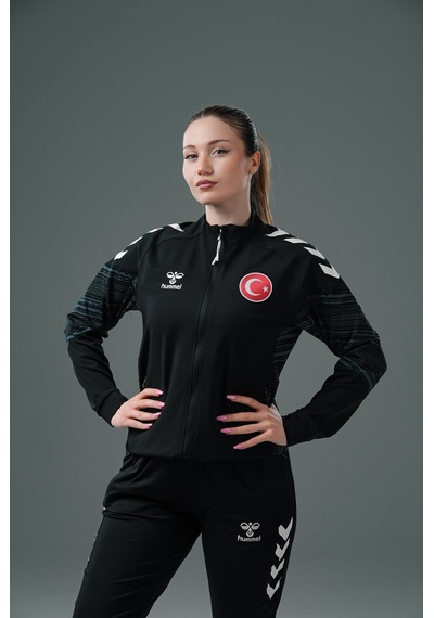 Hummel Milli Takım Line Kamp Eşofman Üstü Siyah