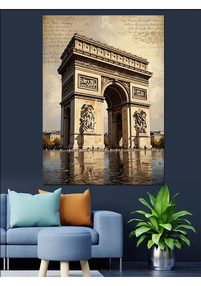 Ahşap Tablo Paris Zafer Takı Ve Şehir