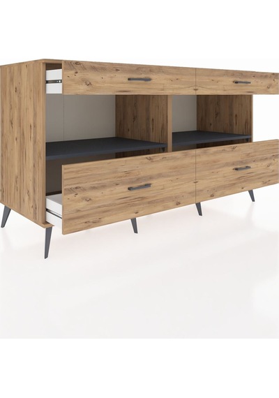 Kronos Konsol 2 Raflı 4 Çekmeceli 176x59x99 Çam-antrasit/çam Çam-antrasit/çam Kronos Konsol 2 Raflı 4 Çekmeceli 176x59x99 Çam-antrasit/çam Çam-antrasit/çam