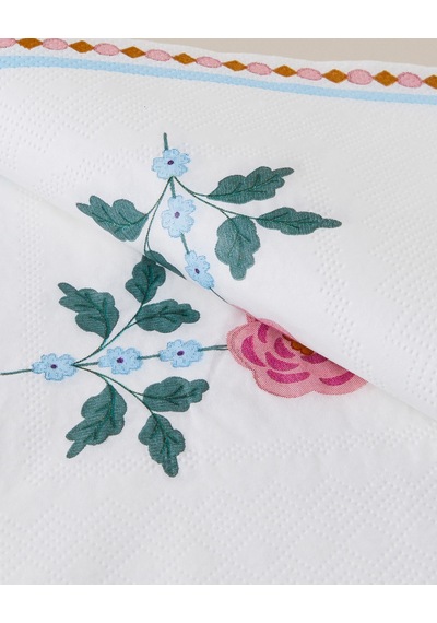 English Home Rustic Florals 20'li Kağıt Peçete 33x33 Cm Mavi - Pembe
