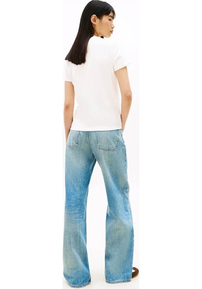 Tommy Jeans Kadın Tişört Dw0dw22277 Beyaz