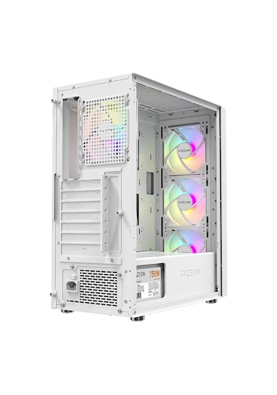 Fazeon F11 750w 80plus Bronze Mesh 4x120mm Rgb Fanlı Atx Beyaz Bilgisayar Kasası
