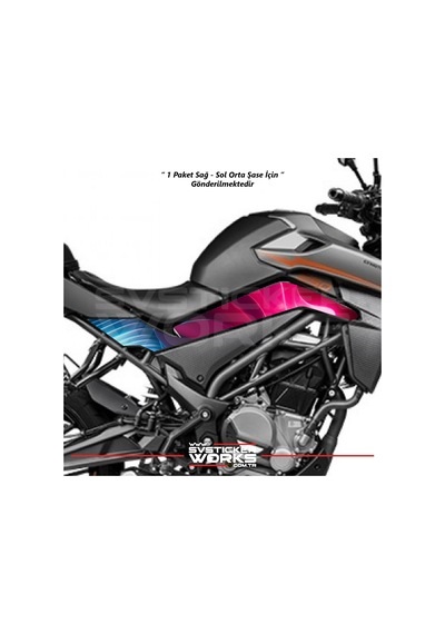 Cfmoto 250nk Orta Şase Kaplama Neon Light Desen Sticker Diğer