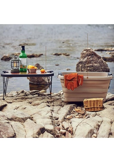 Katlanır Kamp Piknik Sepeti Bej