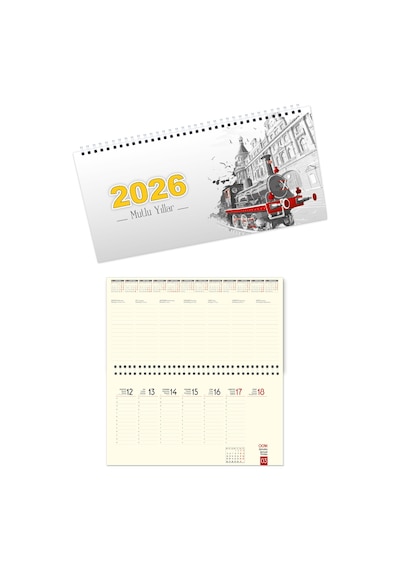 2026 Haftalık Masa Takvimi Masa Sümeni Büyük Boy 33X16 Cm