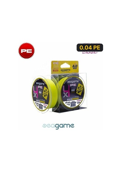 Seagame Aji Max X4 Pe 125m Fluo Yellow İp Misina 0.04 Pe