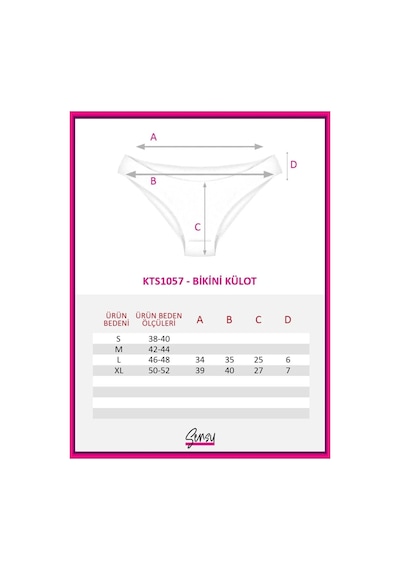 Sensu Kadın Günlük Pamuklu Külot Beyaz Bikini Model 5'li Paket Kts1056 Beyaz