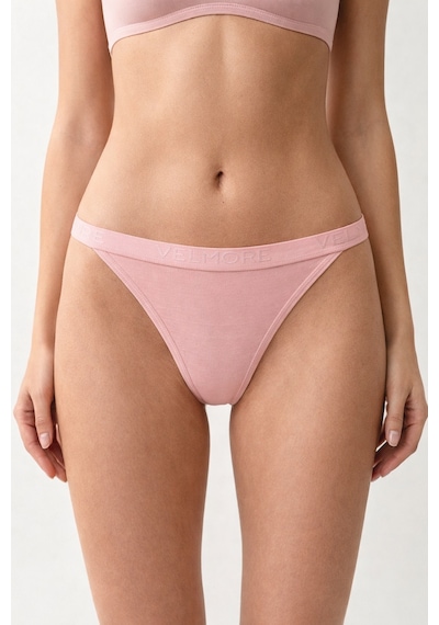 Velmore Kadın 3 Lü Pamuklu Normal Bel Slip Külot Pembe