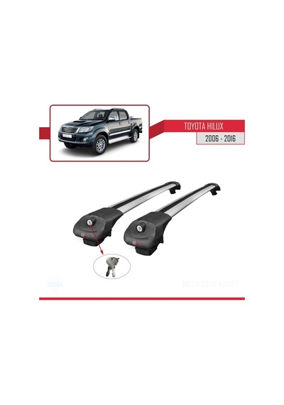 Toyota Hilux 2006-2016 Arası İle Uyumlu Ace-1 Ara Atkı Tavan Barı Gri
