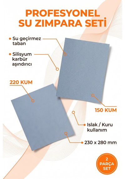 Starcke Su Zımparası Seti 150-220 Kum 230x280 Mm 2 Parça Islak Kuru Tabaka