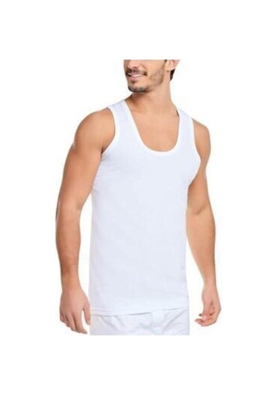 Tutku 6'lı Paket Askılı Erkek Pamuklu Penye Atlet Beyaz