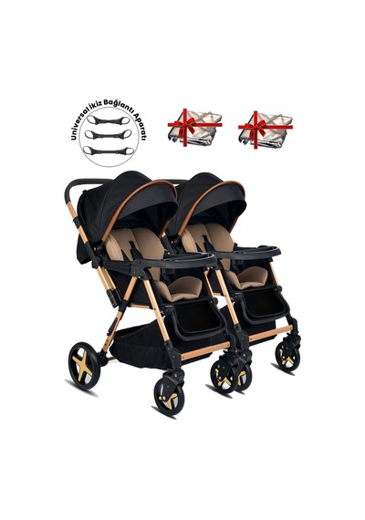 Baby Home 810 Ayrılıp Birleşebilen Çift Yönlü İkiz Bebek Arabası
