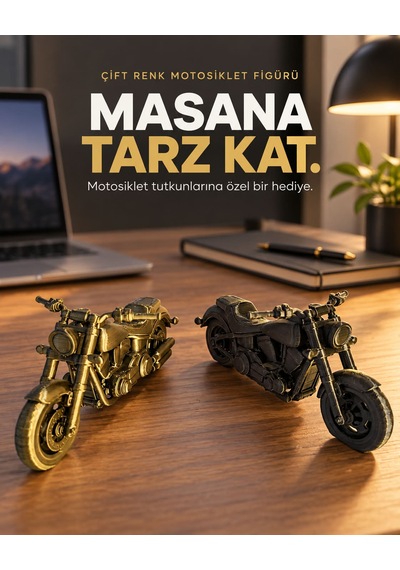 Çift Renk Dekoratif Motosiklet Figürü Masaüstü Süs