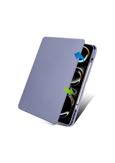 Apple Uyumlu iPad, Pro 13inç M4 2024 Kılıf Termik Kalem Bölmeli Dönebilen Standlı Kılıf A2925 A2926 A3007