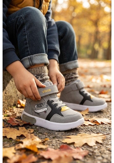 Vicco Pole Gri Anatomik Rahat Sneaker Işıklı Erkek Çocuk Bot 946.p26k.244