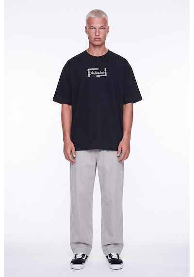 Respire Erkek Ffb Vintage Nakışlı Oversize T-shirt Siyah