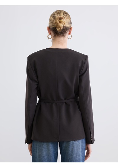 Lcw Studıo Kahverengi Beli Kemerli Kadın Blazer Ceket