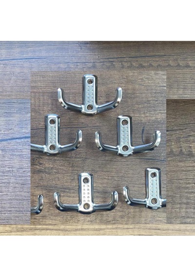 Kenzlife Askılık Tokadi Mat Beyaz Renk Suntalam 04 Adet Metal Krom Renk Portmanto Ahşap