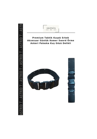 Astrid T Premium Taktik Kuşak Erkek Aksesuar Günlük Kemer Sword Örme Askeri Palaska Kuş Gözü Delikli Çok Renkli