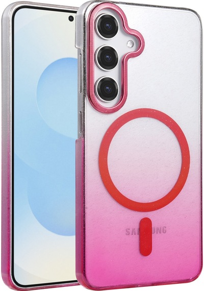 Samsung Galaxy  Uyumlu,  S25 Glossy Magsafe Kapak - Pembe
