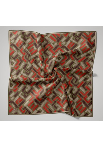 Silk Home Soft Eşarp 73096-11 Yeşil, Bordo, Narçiçeği, Gümüş