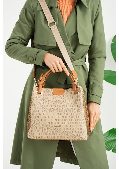 Jps-kadın Örgülü 4 Bölmeli Omuz Çantası Ve El Çantası 92180-mngq Vizon Taba Vizon - Taba