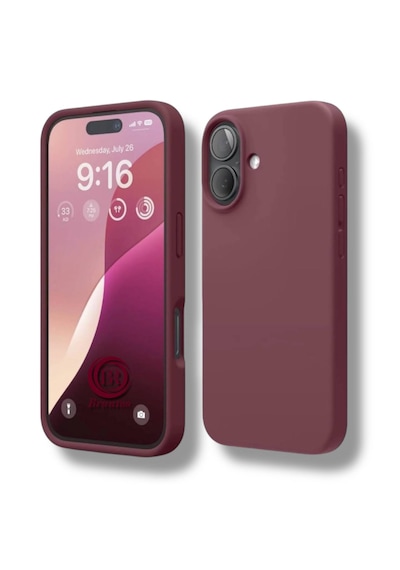 Apple Uyumlu iPhone 17 Kılıf Kamera Çıkıntılı Yumuşak Silikon İçi Kadife Lansman Kapak . Bordo