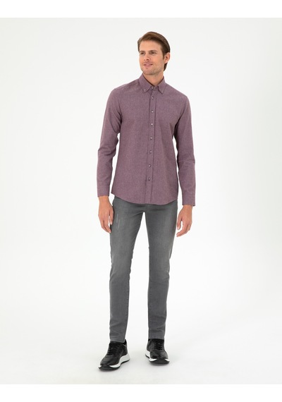 Pierre Cardin Erkek Mor Gömlek Desenli 50293756-vr038 Mor