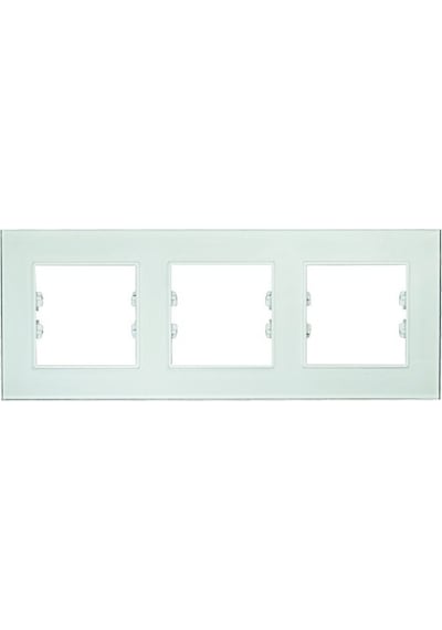 Arvehu Asfir Schneider Asfora Serisine Özel Üçlü Beyaz Plexiglas Anahtar Priz Çerçevesi