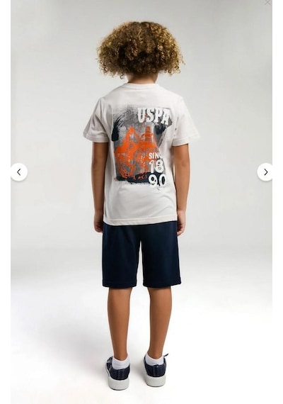 Aykidsclup U.s. Polo Assn Erkek Çocuk Bermuda Takım 2054- Krem