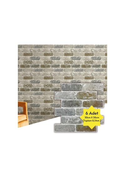Technosmart 30x30cm 6adet 3d Kendinden Yapışkanlı Duvar Kağıdı Kaplama Mutfak Banyo 1paket 0,54 M2
