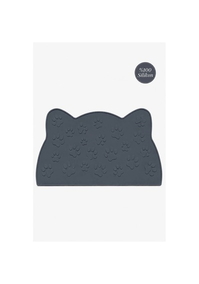 %100 Silikon Kokusuz Plastik Ve Pvc İçermez Kedi Beslenme Paspası Kedi Mama Matı-füme