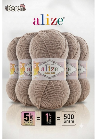 Cotton Gold - 960 Vizon - 5'li Paket - 100gr/330m - Pamuklu Hırka Yelek Amigurumi İpi