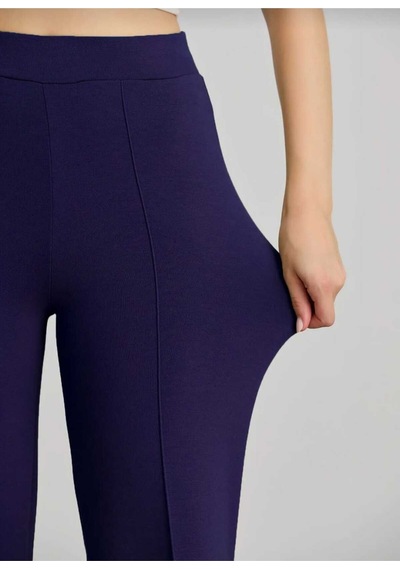 Nevege Butik Kadin Örme Kumaş Likrali Siki Toparlayici Palazzo Pantolon-lacivert Lacivert