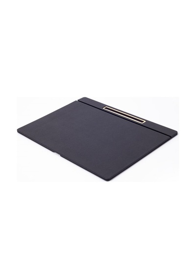 Turgut Office Deri Kapaklı Masa Sümeni Siyah Gold Detaylı 50 x 35 CM