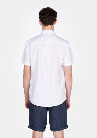Colin's Colins Comfort Fit Shirt Neck Düz Erkek Beyaz Kısa Kol Gömlek Cl1074069 Q1.v1 Wht Beyaz