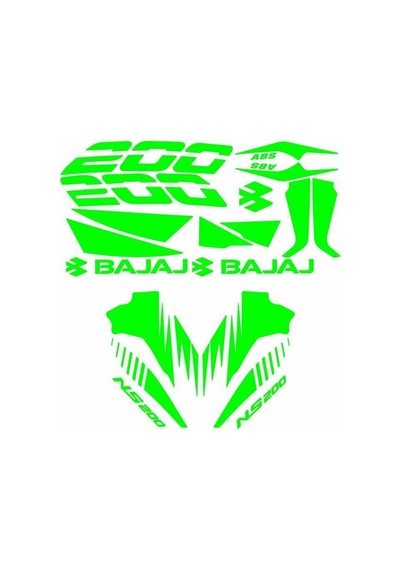 Bajaj Pulsar Ns200 Uyumlu Yeşil Sticker Set