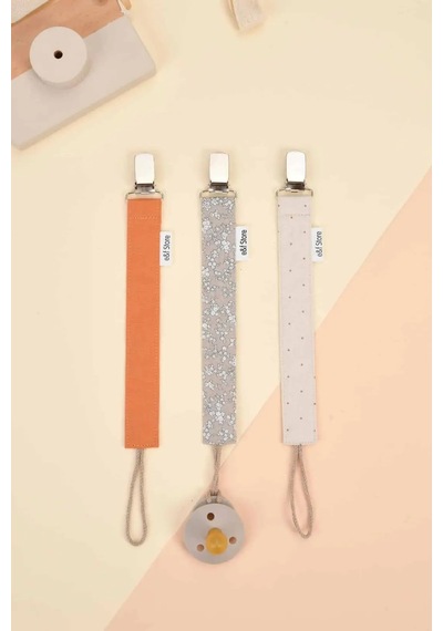 E&f Store 3'lü Emzik Askısı Seti - Somon - Çiçekli - Puantiyeli Çok Renkli