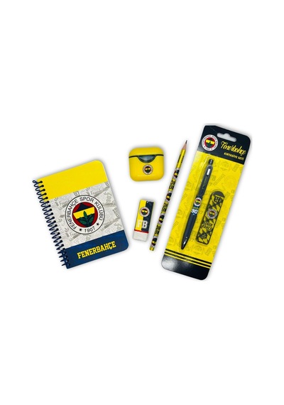 Fenerbahçe Lisanslı 6 Parça Kırtasiye Seti, Fenerbahçeli Fb Taraftar Okul Ve Öğrenci Seti - Bgafbset002