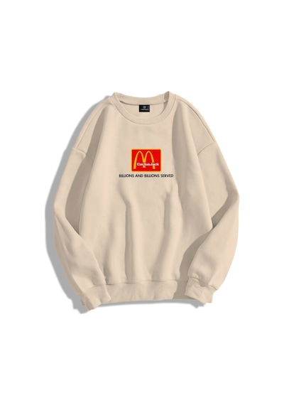 Unisex I'm Lovin It Bisiklet Yaka Sweatshirt Gri Gri