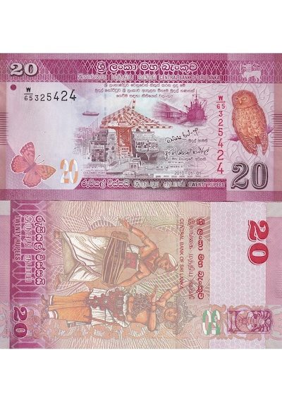 Srilanka 2010 Yılı 20 Rupees Yabancı Kağıt Para Çil Unc Koleksiyon Para