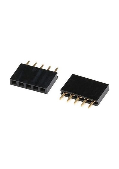 5 Pin Tek Sıra Dişi Header 180 Derece 1x5 Pin 2.54mm Soket Konnek