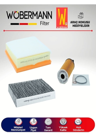 Wöbermann Bmw 1.16d F20/F21 Filtre Bakım Seti 2012-2015 N47 3'lü Karbonlu