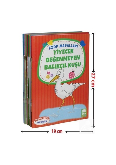 Mercankitap Ezop Masalları Seti 1 Ve 2. Sınıflar Için Düz Yazılı 10 Kitap