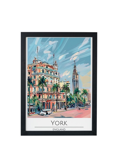 York England Ahşap Çerçeveli Dekoratif Duvar Tablosu Siyah