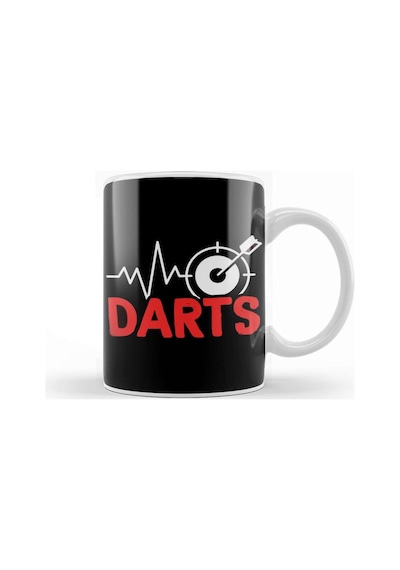 Darts Heartbeat Dartboard Dart Team Player Target Arrow Kupa Bardak Porselen Karışık