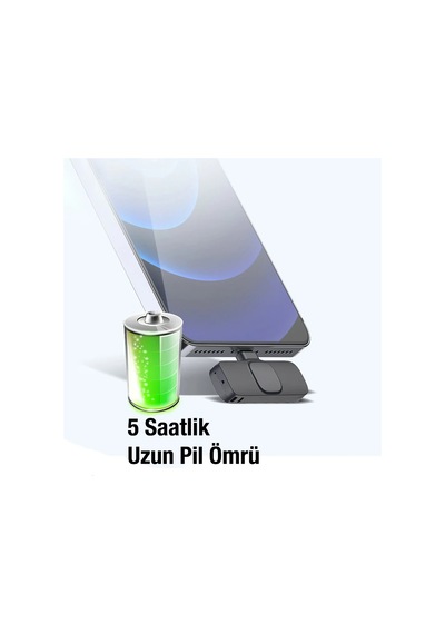 Ally K8 Lightning iPhone Uyumlu Tak Konuş Wireless Kablosuz Mini Yaka Mikrofonu Canlı Yayın Mikrofonu- 5775